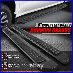 For 19-24 Silverado Sierra 1500 2500/3500HD Crew Cab Black 6Flat Running Boards