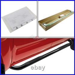 For 2000-2019 Silverado Sierra Extended Cab 3 Step Nerf Bar Running Board Black