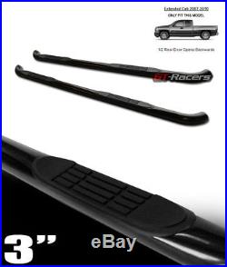 For 2007-2018 Chevy Silverado Ext Cab 3 Black Side Step Nerf Bars Running Board