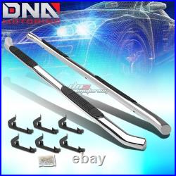 For 2007-2019 Silverado/Sierra Crew Cab 3 Step Nerf Bar Running Board Chrome