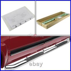 For 2007-2019 Silverado/Sierra Crew Cab 3 Step Nerf Bar Running Board Chrome