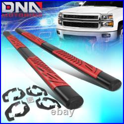 For 2007-2019 Silverado Sierra Crew Cab 5.5 Step Bar Running Board Black/Red