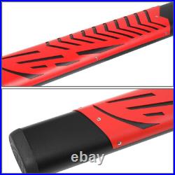 For 2007-2019 Silverado Sierra Crew Cab 5.5 Step Bar Running Board Black/Red