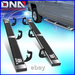 For 2007-2019 Silverado Sierra Extended Cab Bulldog USA Flag Pad Running Boards