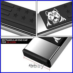 For 2007-2019 Silverado Sierra Extended Cab Bulldog USA Flag Pad Running Boards
