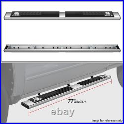 For 2007-2019 Silverado Sierra Extended Cab Bulldog USA Flag Pad Running Boards