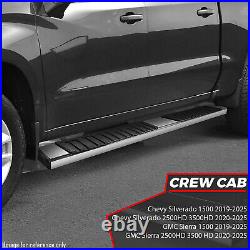 For 2019-2025 Silverado/Sierra Crew Cab 6.75 Flat Side Step Bar Running Boards