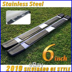 For 2019 SILVERADO/SIERRA Double Cab 6 Running Board Side Step Nerf Bar S/S S