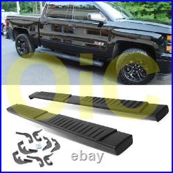 For 6 07-18 Chevy Silverado GMC Sierra Crew Cab Black Side Step Running Board