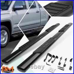 For 99-14 Silverado/Sierra Ext Oval 5 Side Step Nerf Bar Running Board Black