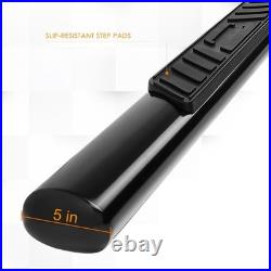For 99-14 Silverado/Sierra Ext Oval 5 Side Step Nerf Bar Running Board Black