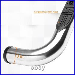 For 99-16 Chevy/GMC/Ram Truck Ext/Crew Cab 3 Step Nerf Bar Running Board Chrome