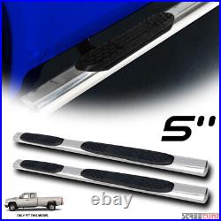 For 99-18/19 Silverado Extended 5 Oval Chrome Side Step Nerf Bars Running Board