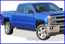 IBoard Black Running Boards Style Fit 07-18 Chevy Silverado GMC Sierra Crew Cab