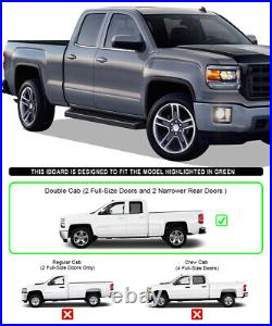 IBoard Black Running Boards Style Fit 07-18 Silverado Sierra Double Cab