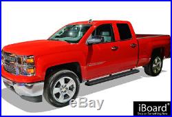 IBoard Running Boards 5 inches Matte Black Fit 07-18 Silverado Sierra Double Cab