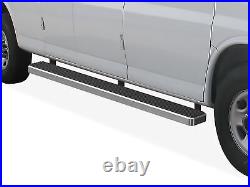 IBoard Running Boards 5 inches Silver Fit 03-22 Chevy Express GMC Savana