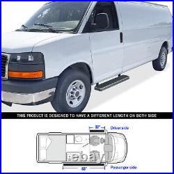IBoard Running Boards 5 inches Silver Fit 03-22 Chevy Express GMC Savana