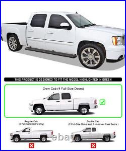 IBoard Running Boards 6-inch Black Fit 01-13 Chevy Silverado GMC Sierra Crew Cab