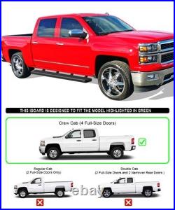 IBoard Running Boards 6-inch Black Fit 07-18 Chevy Silverado GMC Sierra Crew Cab