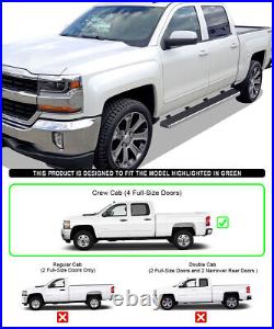 IBoard Running Boards 6 inches Fit 07-18 Chevy Silverado GMC Sierra Crew Cab