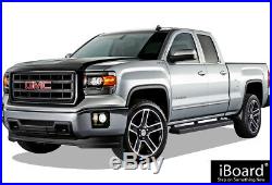 IBoard Running Boards 6 inches Matte Black Fit 07-18 Silverado Sierra Double Cab
