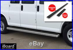 IBoard Running Boards 6 inches Silver Fit 03-20 Chevy Express GMC Savana