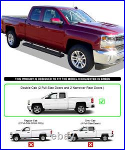 IBoard Running Boards 6in Matte Black Fit 07-18 Silverado Sierra Double Cab