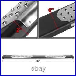J2 For 07-19 Silverado Sierra Crew Cab S. Steel 6.5 Wide Step Bar Running Boards