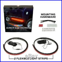 LEDGlow 2pc 70 Amber Side Marker Running Board with White LED Lighting Kit