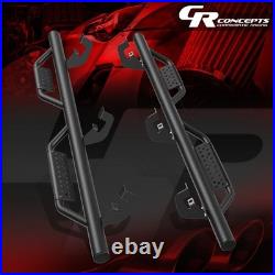 Matte Drop Step Bar Running Board For 2007-2019 Silverado Sierra Extended Cab