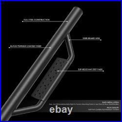 Matte Drop Step Bar Running Board For 2007-2019 Silverado Sierra Extended Cab