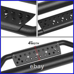 Matte Drop Step Bar Running Board For 2007-2019 Silverado Sierra Extended Cab