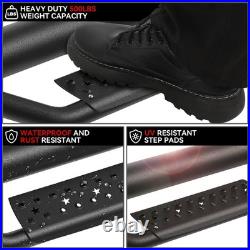 Matte Drop Step Bar Running Board For 2007-2019 Silverado Sierra Extended Cab