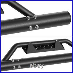 Matte Drop Step Bar Running Board For 2007-2019 Silverado Sierra Extended Cab