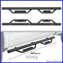 Matte Drop Step Bar Running Board For 2007-2019 Silverado Sierra Extended Cab