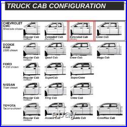 Matte Drop Step Bar Running Board For 2007-2019 Silverado Sierra Extended Cab