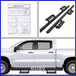 Pair 4.75 Square Running Boards For 2019-2022 Silverado Sierra 1500-3500hd Crew