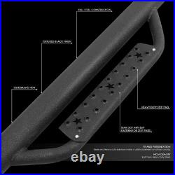 Pair Matte Drop Step Bar Running Boards For 2007-2019 Silverado/sierra Crew Cab