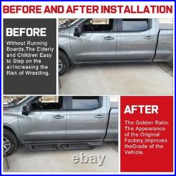 Running Board BXWQ For 19-26 Silverado/Sierra 1500 Crew Cab Drop Bar Step Black