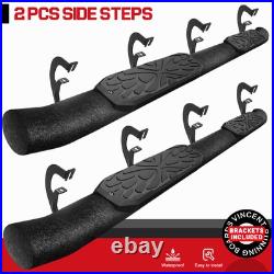 Running Board FOR 07-18 Silverado/Sierra 1500 Crew Cab Truck Nerf Step Curved