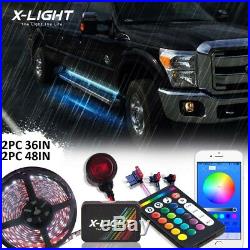 Running Board Side Step LED Light Bar Kit for Chevy Dodge GMC Ford Trucks & SUVs