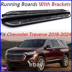 Running Boards Side Steps Nerf Bar Fits Chevrolet Traverse 2018-2024 brackets