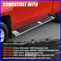 Side Step Bar Running Boards for Chevy Silverado GMC Sierra Extended Cab 07-19