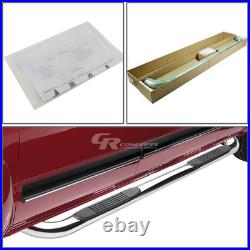 Silver 3 Side Step Nerf Board For 99-19 Chevy/gmc Silverado/sierra Extended Cab