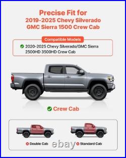 VEVOR Running Boards Nerf Bar Side Step 6 in for 19-25 Chevy Silverado Crew Cab