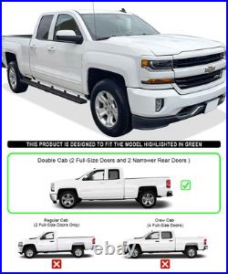 Wheel to Wheel Running Board 5in Fit 07-18 Silverado Sierra Double Cab 6.5ft Bed
