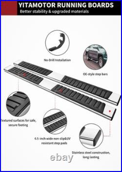 YITAMOTOR 6.5 Inches Running Boards Compatible with inches, Chrome-6.5in